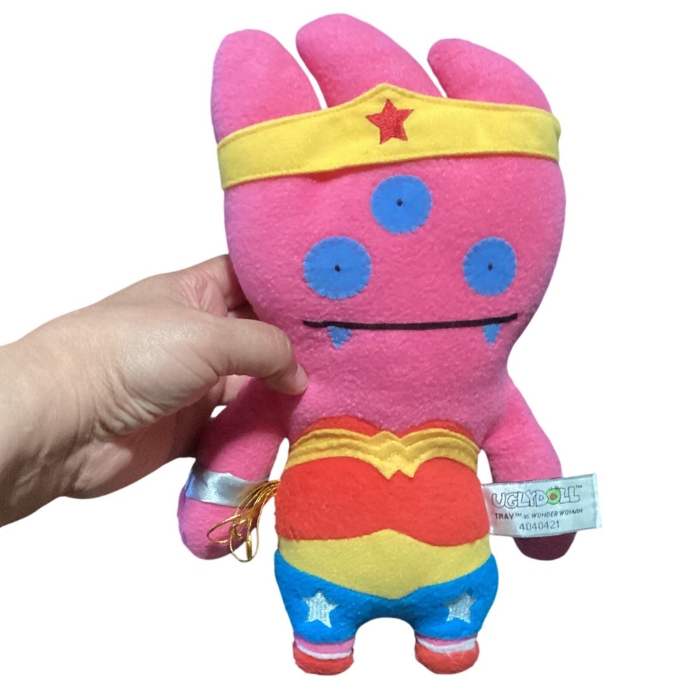 Uglydoll Tray as Wonder Woman Plush DC Comics Pretty Ugly Gund Pink Toy 11"
